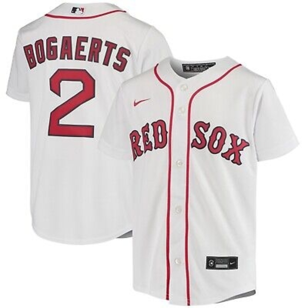 Nike White and Red Men's Red Sox Jersey